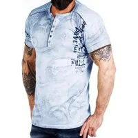 R-NEAL T-Shirt T-Shirt Washed Streetwear Printed Sale Verwaschenes Kurzarm Shirt