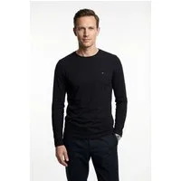 Tommy Hilfiger Big & Tall Longsleeve BT-STRETCH SLIM FIT TEE-B mit Rundhals und Logo unifarben, casual, slim fit, Baumwollmix, Rundhals, große Größen