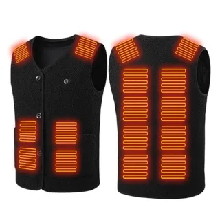 TENGOO HV-16T Heating Vest 16 Heating Areas Teddy Fleece Wram Comfortable Vest Self Heating Vest Usb Electric Thermal Ve