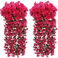 Kunstpflanze Künstlicher Hängender Glyzinien,Kunstblumen Veilchen Hgende Blumen, Agger, für Outdoor Heimdekoration Garten/Hof Schnur Blumendekoration