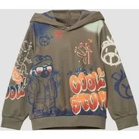 s.Oliver Sweatshirt Sweatshirt Hoodie mit All-over-Print im Graffiti-Stil
