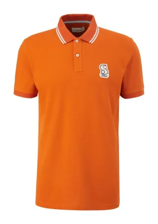 s.Oliver Red Label - Polo-Shirt mit Labelpatch orange - Gr. - M