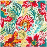 SCHÖNER LEBEN. Stoff Baumwollstoff Meterware Cretonne Kiribati Blumen bunt 160cm, allergikergeeignet