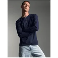 Trigema Longsleeve TRIGEMA Langarmshirt mit Knopfleiste (1-tlg)