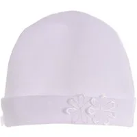 La Bortini Erstlingsmütze Mütze mit Blumen Baby Haube in Weiß für Taufe und Fest mit Blumen, 32 34 36 38 40 42 44 46 48 50 52 54