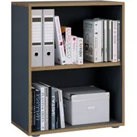 VCM Standregal Salia B. 60 x T. 33 x H. 74 cm, Offener Stauraum für Ordner, Akten und Bücher, 2 Fächer, Holzwerkstoff