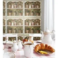 Newroom Vliestapete braun Tapete Holzwand Blumen,Holz,Regal, Braun Holztapete Floral Blumen - Naturholz Holzwand Bunt Landhaus Shabby Chic Holz Regal für Büro Diele/Flur Schlafen, Naturholz