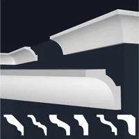marbet design Stuckleiste, 2 Meter / 1 Leiste, XPS Styropor weiß - Deckenleisten Deckenstuck Leisten E-Leisten - (2 Meter / 1 Leiste E-12)