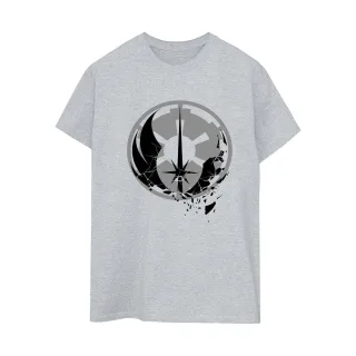 Star Wars Womens/Ladies Obi-Wan Kenobi Fractured Logos Cotton Boyfriend T-Shirt (Gris sportif)