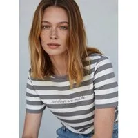 MORE&MORE Kurzarmshirt sportives Kurzarmshirt, gestreift