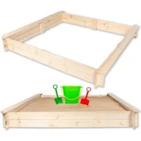 Gartenwelt Riegelsberger Sandkasten Nicki 147x147 cm aus Kiefer Naturholz Spielkasten für Garten