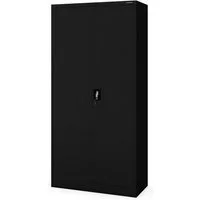 Jan Nowak Mehrzweckschrank Metall Mehrzweckschrank abschließbar 90 cm DAWID 3 Zonen Stahl (0,6 mm Wandmontage möglich PZH-zertifiziert DSGVO-konform) Putzschrank Kleiderstange Schloss 2 Schlüssel robust 11 Farben