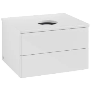 Villeroy und Boch Antao Waschtisch-Unterschrank K18010GF 60x36x50cm, Waschbeckenplattenfarbe Lack, glossy white lacquer
