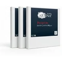 Artina Keilrahmen Keilrahmen Leinwand Premium, 30x40cm, 3er Set, 100% Baumwolle – bespannt – für Acrylfarben – zum Bemalen