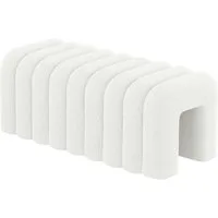skølm Hocker Selitha in U-Form, Sitzhocker & Polsterbank, Teddy Bouclé Stoff (creme-weiß, Polsterbank zum Sitzen), gepolstert & weicher Stoff, Ablagebank für Ankleide-/Schlafzimmer