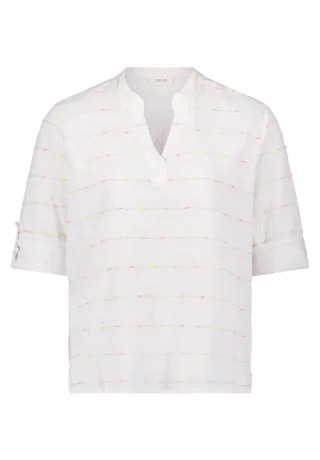 CARTOON - Bluse mit 3/4-Arm und Stehkragen weiß - Gr. - 42
