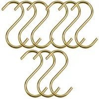 SO-TECH® S-Haken für Rundstäbe bis Ø 30 mm für Garderoben, Küchenreling uvm., (Spar-Set, 9-St), Antik Gold galvanisiert