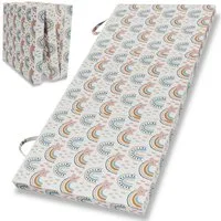 Klappmatratze, Gästematratze klappbar, Bandscheibenwürfel, Reisematratze, Gästebett, ELONEO, 8 cm hoch, waschbarer Bezug, geeignet für Hausstauballergiker, schadstoffgeprüft