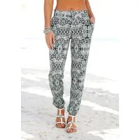 LASCANA Strandhose mit Ethnoprint aus leichter Viskoseware leichte Sommerhose, luftige Jerseyhose, Schlupfhose