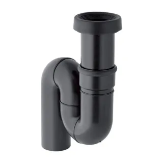 Geberit Geruchsverschluss 167734161 Ø 110 mm, Abgang vertikal, für Hock-WC, PE-HD, schwarz