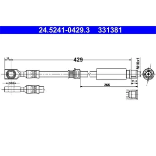 ATE Bremsschlauch vorne Opel Astra Meriva Zafira