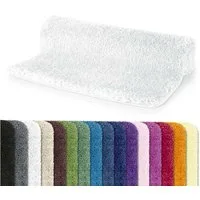spirella Badematte HIGHLAND, Höhe 40 mm, Badteppich Hochflor, 100% Polyester Microfaser, Anti-Rutsch Beschichtung, für Fußbodenheizung geeignet, waschbar 40°, schnelltrocknend, Polyester, rechteckig, Rutschhemmende Unterseite aus Latex, Maschinenwasc