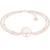 SERASAR Fußkette Fußkettchen aus Sterlingsilber [Life] (Classic, elegant, casual, 1-tlg), Women's Life Anklet in 925 Sterling Silver with 18k Gold Plating