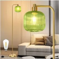 MUPOO Stehlampe Glas Kristall Stehlampe mit Glühbirne,Modern Stehleuchte Wohnzimmer, LED wechselbar, Fußschalter, mit E27 Glühbirne,für Schlafzimmer Wohnzimmer Büro