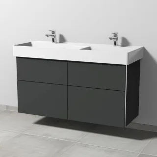 Sanipa 3way Waschtischunterbau zu Duravit Dura Square Waschtisch mit 4 Auszügen, Graphit-Matt BP4221B