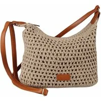 ITALYSHOP24 Schultertasche DAMEN TASCHE Häkeltasche Crossbody Shopper Boho Geflecht Freizeit, Umhängetasche Bodybag Sommer Basttasche Strand Reise Stroh Mini Bag
