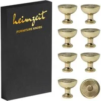 heimzeit Möbelgriff heimzeit Möbelknöpfe Sun - 8 Stück (Set), für Schubladen, Türen und Kommoden, inkl. Schraube