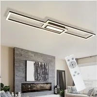 ZMH LED Deckenleuchte 50W Dimmbar Geometrisch Deckenlampe mit Fernbedienung Modern, Augenschutz, Einfache Installtion, LED fest integriert, 3000-6500K, Weiß/Schwarz Flurlampe Wohnzimmer Schlafzimmer