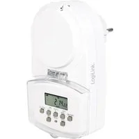 LogiLink Zeitschaltuhr für den Außenbereich, Weiss, IP44, LCD Display