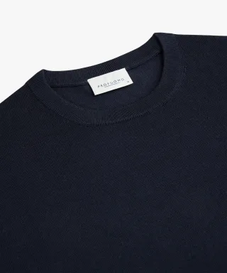 Profuomo - Navy Merino Crewneck Navy - Gr. - M