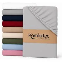 Komfortec Spannbettlaken Boxspringbett bis 15cm - 30cm Matratzenhöhe, Mikrofaser, Gummizug: Rundum, (1 Stück), 140x200 cm, Grau