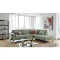 OTTO home Ecksofa Vosby, 260 cm, Chenille, mit dekorativer Kedernaht, Wellenunterfederung
