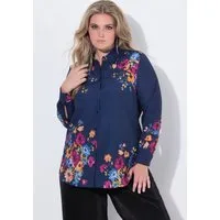 MIAMODA Hemdbluse Bluse A-Linie Blumenmuster Langarm