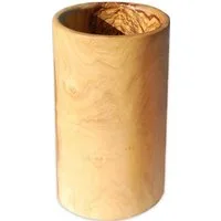 Olivenholz-erleben Kochbesteckhalter Utensilienbecher RUND aus edlem Olivenholz, (1-tlg), Massives Olivenholz, einzigartige Maserung, jedes Stück ein Unikat