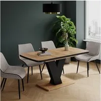 Vicco Esstisch Fenaro, Schwarz/Goldkraft Eiche/Goldkraft Eiche, 120 x 80 cm auszie... (1-St)