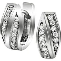 SilberDream Paar Creolen SilberDream Ohrringe Zirkonia weiß 925 (Creolen), Damen Creolen Senses aus 925 Sterling Silber, Farbe: silber, weiß