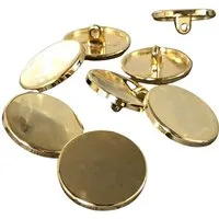 Hartmann-Knöpfe Knopf 1 Set (10 Knöpfe) gold glänzende flach Metallknöpfe