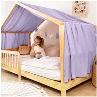 lilimaus Betthimmel Himmel für Hausbett aus Musselin - Länge 320, 360 oder 420 cm (1-tlg), macht das Hausbett zur Kuschelhöhle - weicher, luftiger Musselin