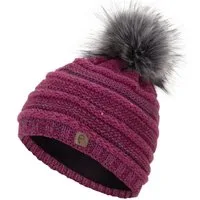 Faera Bommelmütze Wintermütze mit Bommel Damen Mütze Beanie Haube gefüttert Strickmütze
