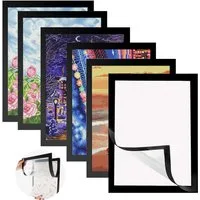 TUWENA Bilderrahmen-Set Diamond Painting Rahmen, 6 Stück Selbstklebend Magnetisch Bilderrahmen, (6 St), Magnetrahmen Für Diamant Malerei Wanddekoration, Innenmaß 25x35cm
