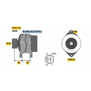 Bosch Lichtmaschine 80A Toyota Yaris P9 1,3 Vvt-I  0986080450