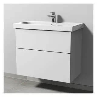 Sanipa 3way Waschtischunterbau zu Geberit iCon Light Waschtisch mit 2 Auszügen, Weiß-Soft SM57243