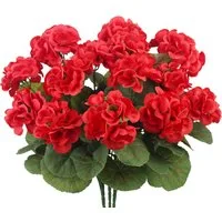 Kunstblumenstrauß 3 Kunstblumenstrauß Geranien, UV-beständige Kunstblumen, Minicloss, geeignet für Garten, Weihnachten und Heimdekoration.