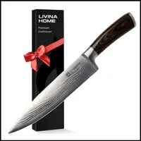 LIVINA HOME Messer-Set Profi Chefmesser Set – Scharfe 20 cm Klinge aus hochwertigem Edelstahl (1-tlg), Schneidemesser, Küchenmesser, Kochmesser, Oster Deal Sale!