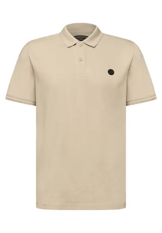 Street One - Kurzarm Poloshirt in Stretchqualität beige - Gr. - L