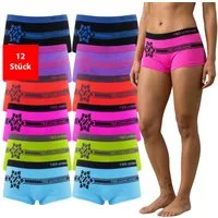 Fashionschmiede Panty Damen Pantys Mikrofaser Unterwäsche 6er & 12er Pack Hipster Slips bunt (Spar-Set, 12-St., 12er Pack) Keine störenden oder kratzenden Zettel auf der Haut.